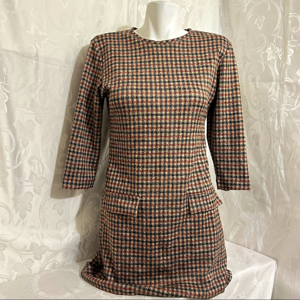 Rojada Glen Check Plaid Long Sleeve Dress
